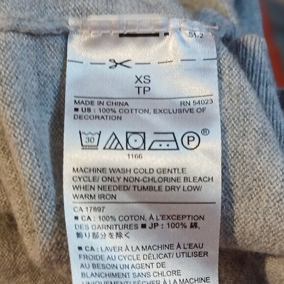 Banana Republic Factory Women's Crew Neck CIAO Sweater Gray / Orange Trim - Picture 8 of 8